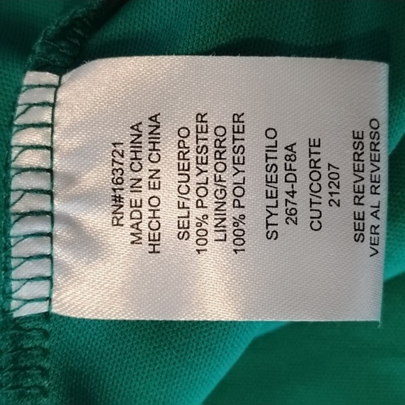 City Studios Woman Green Floral Babydoll Lined Spaghetti Strap Dress, S: S, NWT - Picture 13 of 14